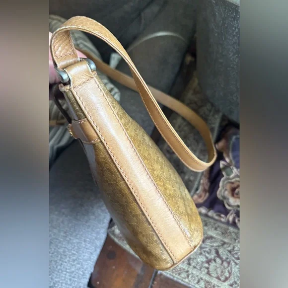 Authentic CELINE Brown macadam coated leather Patterned 3 compartments crossbody - Picture 6 of 16